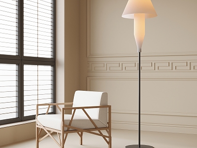 Modern Lounge Chair Single Sofa Floor Lamp model