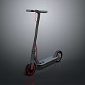 Modern Gray Electric Scooter With Red Accent Wheels And Urban Mobility Design