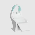 Modern Baby High Chair With White Frame And Light Green Handle Adjustable Tray For Toddlers