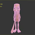 Wooden Cartoon Character With Smiling Face Big Eyes Arms Legs Holding Wooden Spoon