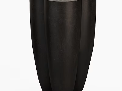 Modern Black Side Table With Curved Design And Matte Wooden Finish 3d model