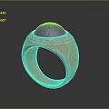 Fashionable Metal Ring With Purple Gemstone And Ornate Engraved Patterns
