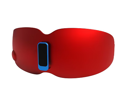 Red Waist Heating Belt With Blue Control Module For Pain Relief 3d model