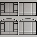 Modern window Rectangular window Arc window 3d model