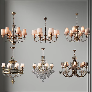 Chandelier Multi-head Ring Chandelier Hotel Sales Office Chandelier Restaurant Chandelier Bar Table Chandelier Study Chandelier Bedside Chandelier 3d model