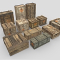 Explosive Box Wooden Box Cargo Box Cargo Box Cargo Box Cargo Container Terminal Box Low Face Number Low Mold Simple Mold Game Movie Level Realism 3d model