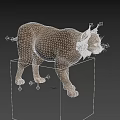Realistic 3D Brown Lynx Rendering With Tufted Ears and Whiskers on Black Background