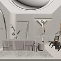 Modern SPA Sauna Interior With Comfortable Massage Bed Soft Lighting And Green Plants