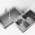 Stainless Steel Double Bowl Kitchen Sink With Sleek Design And Modern Faucet