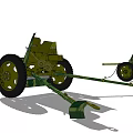 Green Camouflage Military Field Gun Featuring Towed Wheels And Classic Design