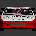 Acura White And Red Race Car With Rear Spoiler And Real Art Oil Design