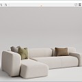 Modern corner sofa multiplayer sofa 3d model