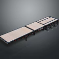 Heavy Duty Flatbed Trailer With Wooden Deck And Black Frame Wheels