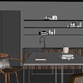 Modern Tea Room Interior Design With Open Concept And Bar Counter Seating 3d model