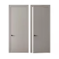 Sleek Light Gray Hinged Doors With Metal Handles For Interior Spaces 3d model