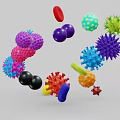 Medical Devices Featuring Colorful Virus and Bacteria Models for Research Education