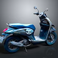 Blue Super Stylish Scooter With Modern Design And Sleek Rearview Mirrors
