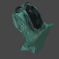 3D Rendered Green Ghost Character With Large Eyes And Open Mouth
