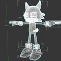 Red Hedgehog Game Movie Character With Spiky Fur White Gloves Red White Shoes Standing Pose