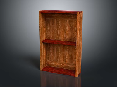 Wooden Bookshelf With Open Design And Multiple Shelves For Home Storage Furniture 3d model