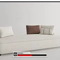 Modern Multi-Person Sofa Flannel Multi-Person Sofa 3d model