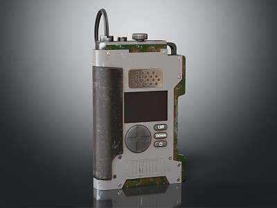 Vintage Handheld Device With Display Screen Buttons Antenna And Metallic Casing 3d model