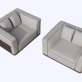 Italian Minismal Style Single Sofa 3d model