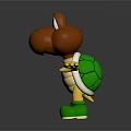 Purple Head Game Movie Character With Big Eyes Yellow Shell And Green Shoes