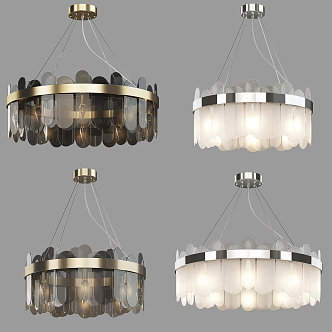 Modern chandelier combination 3d model