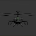 Military Style Gray Helicopter With Main Rotors Green Tinted Cockpit And Weapon Systems