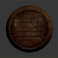 Vintage Wooden Barrel With Rustic Hoops And Textured Surface Design