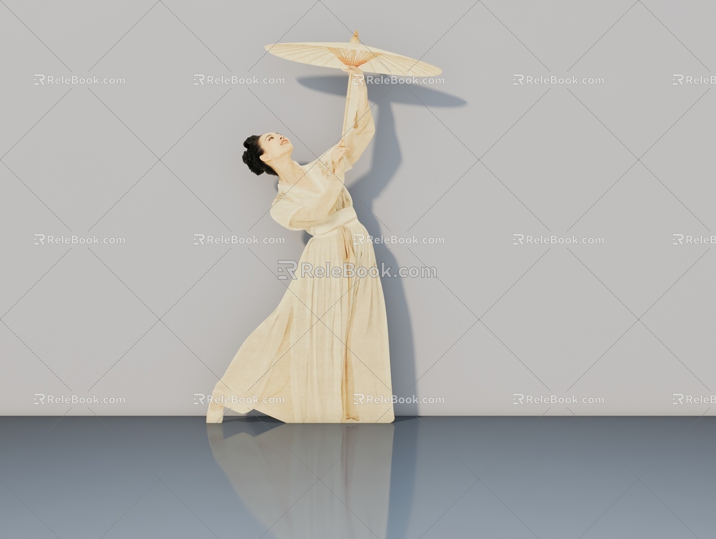 Ancient costume beauty Hanfu character 3d model