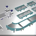 Different Types Of Industrial Conveyor Equipment With Straight And Curved Sections For Material Handling