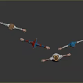 Four Diverse 3D Cartoon Characters in Various Costumes Posing With Arms Outstretched