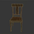 Classic Wooden Chair Furniture With Simple Backrest And Solid Seat Design