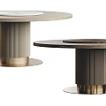 Modern Round Dining Table With Marble Top And Fluted Metal Leg In Various Styles