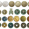 Vintage Gold Silver Jewelry Collection With Intricate Coin Designs And Gemstone Accents