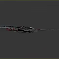 Sci Fi Spaceship Model With Elaborate Blue Red Accents And Mechanical Wings