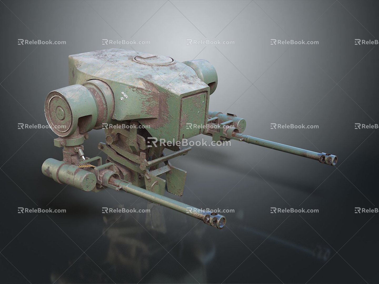 Turret Turntable Railgun Sci-fi Tower Defense Game Tower Defense Sci-fi Turret Game Turret Game Battery 3d model