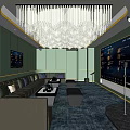 Luxury KTV Interior Design With Comfortable Sofa Large Screen And Modern Lighting 3d model