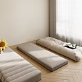 Cozy Padded Floor Mats In Room With Sunlight Wooden Floor Sunflower Decoration And Magazine