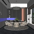 Modern private dining box 3d model