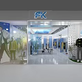 FK Brand Clothing Store With Modern Window Display Mannequins Bright Interior And Decorative Plants