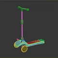 Kids Scooter With Blue Body Gray Handlebar Purple Accents And Two Wheels