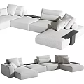 Modern Sectional Sofa With Modular Design Plush Cushions And Comfy Seating 3d model