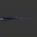 Blue Ray Marine Creature with White Spots Detailed 3D Rendering Isolated on Dark Background