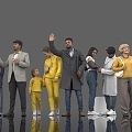 Characters Family Parent-Child Mother-Daughter Father-Child Gathering Women Guests Many People Crowd Passers-by Scene Decoration Characters Atmosphere City Model 3d model