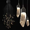 Modern Crystal Chandeliers With Black Fixtures And Illuminated Pendant Design