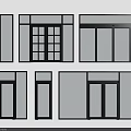 Modern Various Styles Doors And Windows With Black Frames And Clear Glass Panels