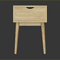 Wooden Nightstand With Simple Design Light Wood Color And Four Slim Legs